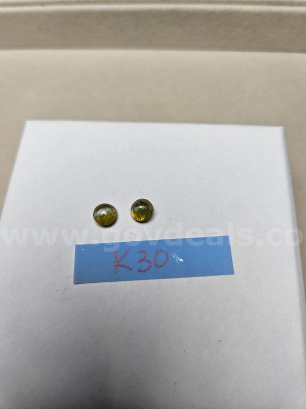 Natural Brazil Round Cabochon Cut AAA Cat's Eye Chrysoberyl (Matched Pair) - 3.5 Total Carats