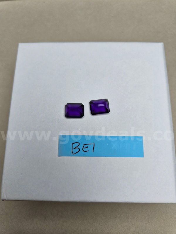Natural Brazil Emerald Cut AAA Amethyst (Matched Pair) - 6.4 Total Carats