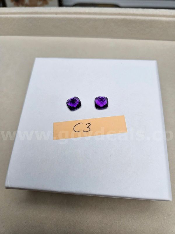 Natural Brazil Cushion Cut AAA Amethyst (Matched Pair) - 6.1 Total Carats