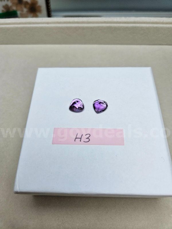 Natural Brazil Heart Cut AAA Amethyst (Matched Pair) - 7.4 Total Carats