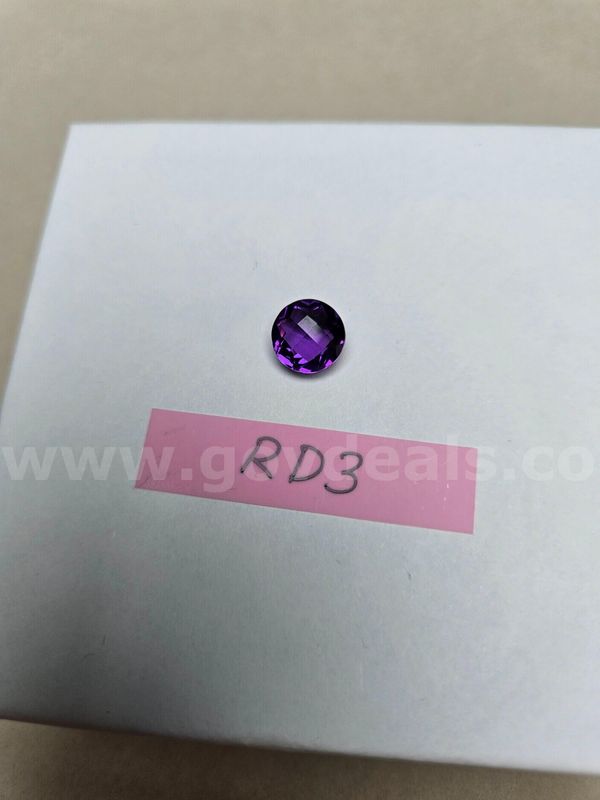 Natural Brazil Round Checkerboard Faceted AAA Amethyst - 3.3 Total Carats