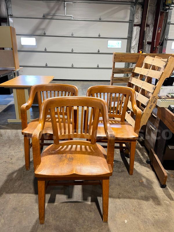 Oak Courthouse Chair / Armchair by Milwaukee lot of 3