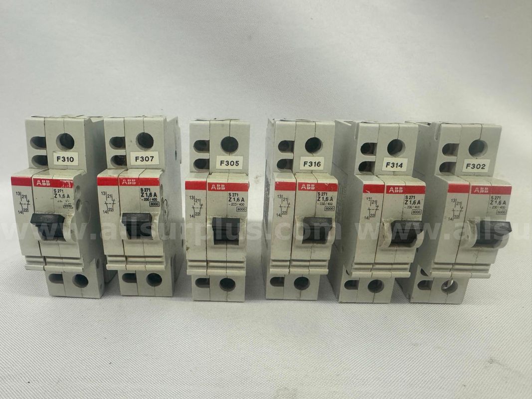 (Lot Of 6) Abb S 271 Z1 Circuit Breaker 6a 1-Pole