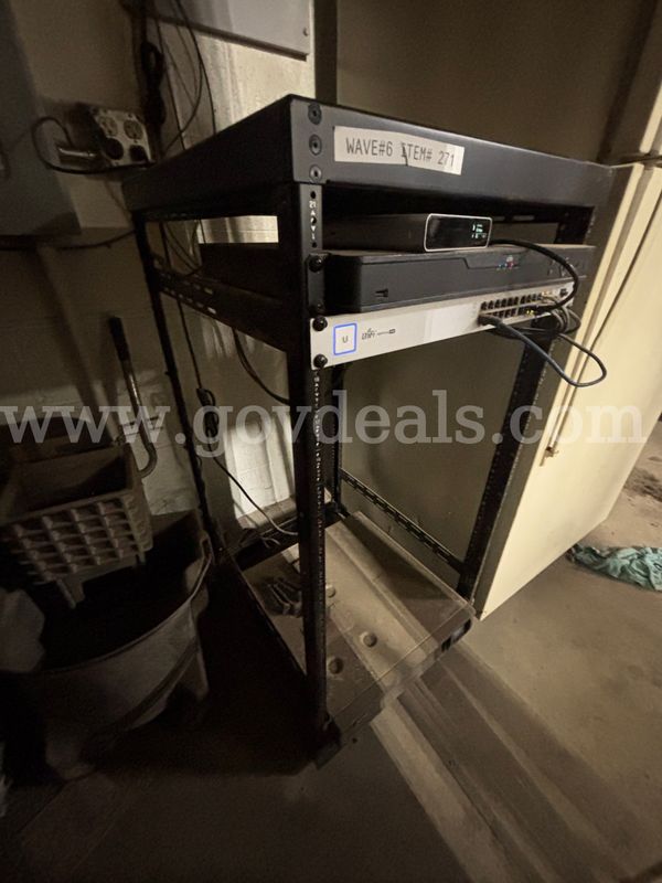 Server Rack w/ UniFi 24-Port Switch & UPS System