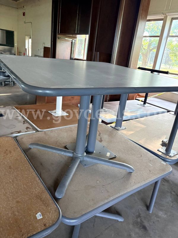 Lot of 5 Formica Top Café Tables (Dimensions (Each): 42" W x 42" L x 29" H)