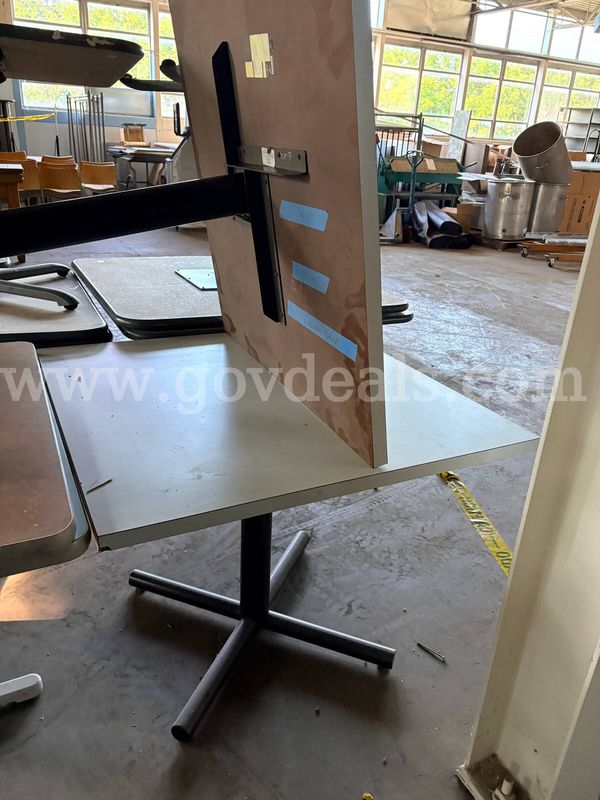 Lot of 2 Formica Top Café Tables (Dimensions (Each): 36" W x 36" L x 29" H)