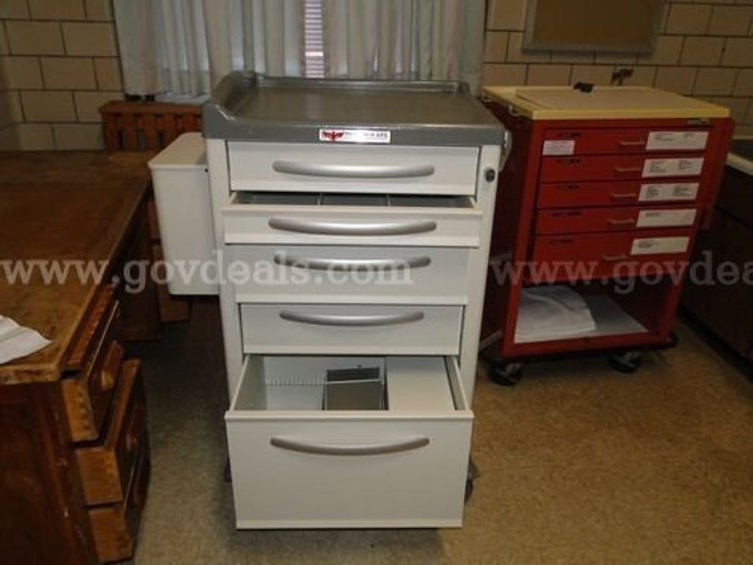 Lot of (2) Medical Medication Pass Carts / Med Pass Carts