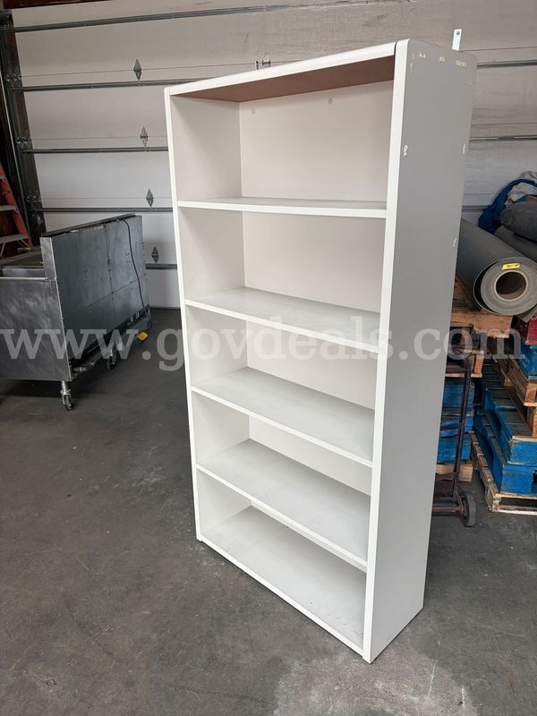 Heavy fixed Shelve Set - Five Shelves - 36" wide x 13" deep x 71" tall - Laminated Particle Board