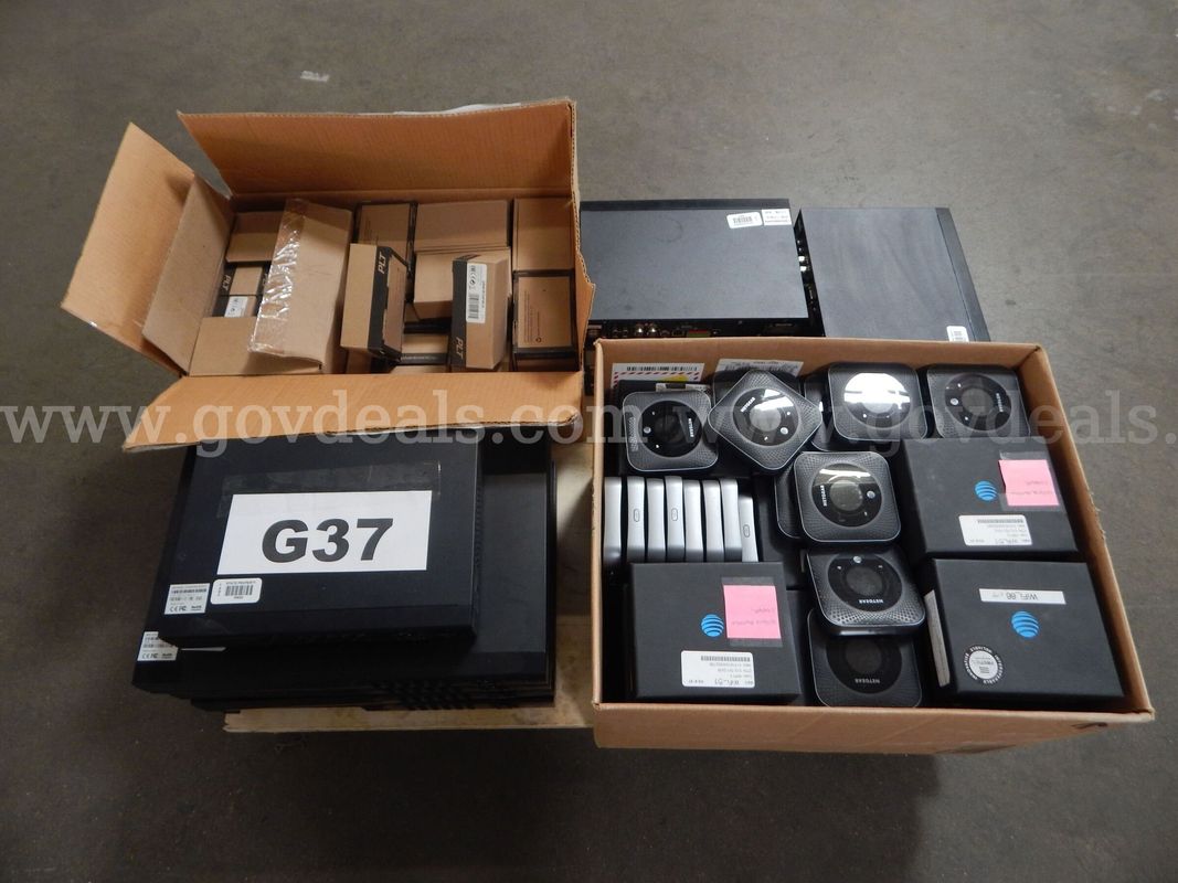 Lot G37 - (1) Box of Electronic Hook Switch Cables, (1) Box of Mobile Hotspot Routers & more