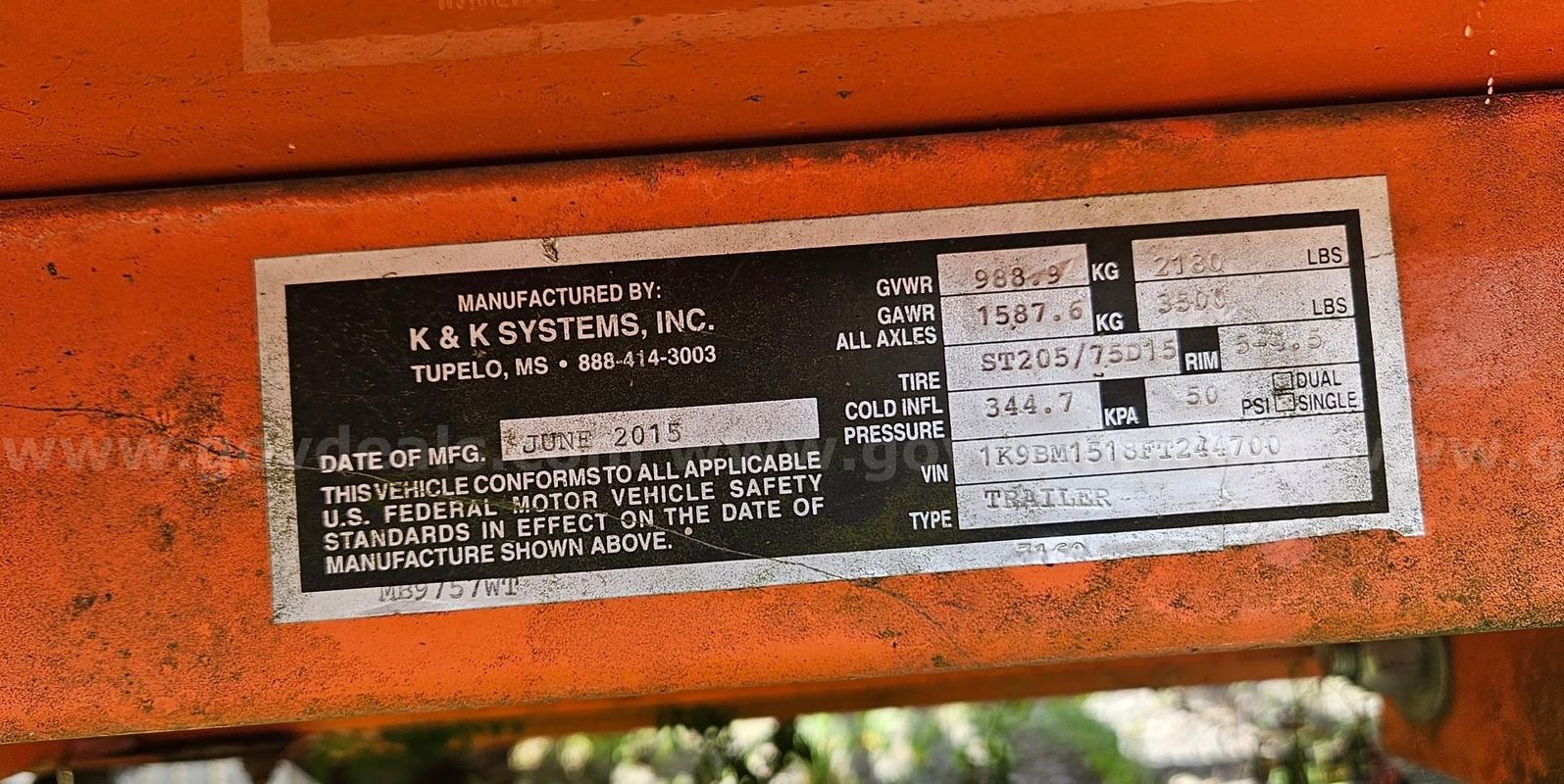 2015 K&K Systems Message/Sign Board (Tow Behind)