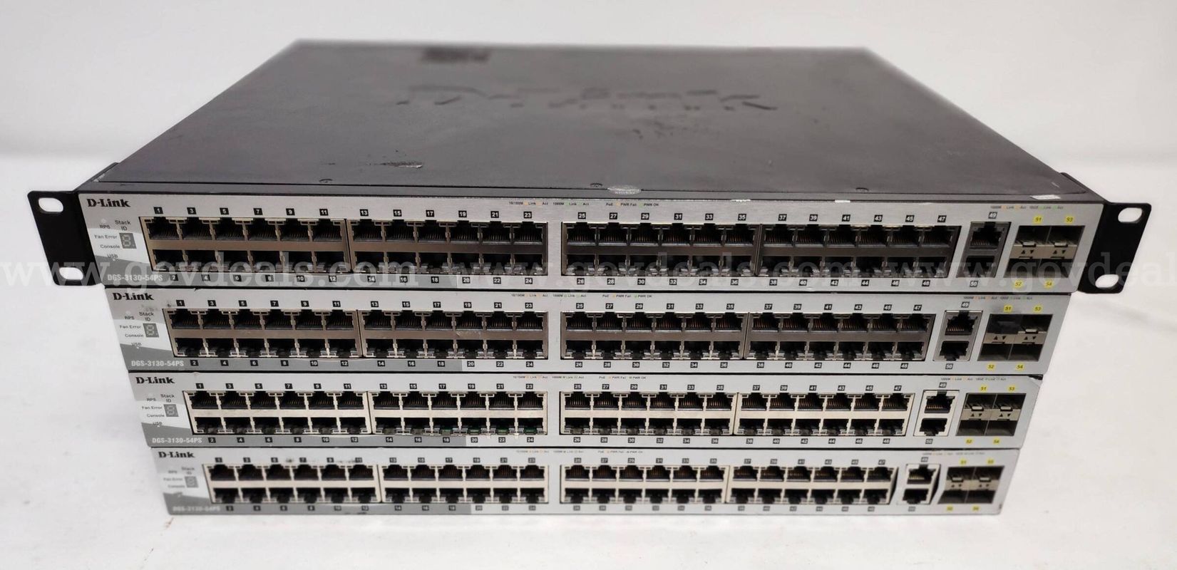 Lot of (4) D-Link DGS-3130-54PS Ethernet Switches - Tested Working - Unlocked - Factory Reset - Ready for Use