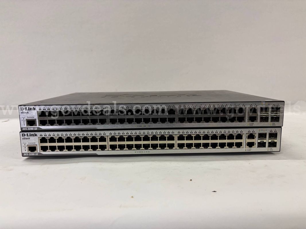 Lot of (2) D-Link DES-3200-52 Managed Ethernet Switches – Tested Working – Unlocked – Factory Reset – Ready for Use