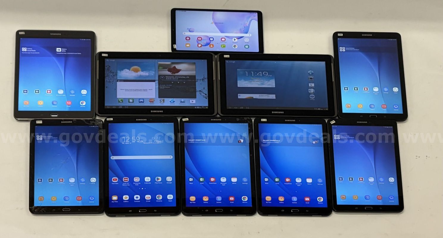 Lot of (10) Samsung Galaxy Tablets – Mixed Models – Reset & Activated
