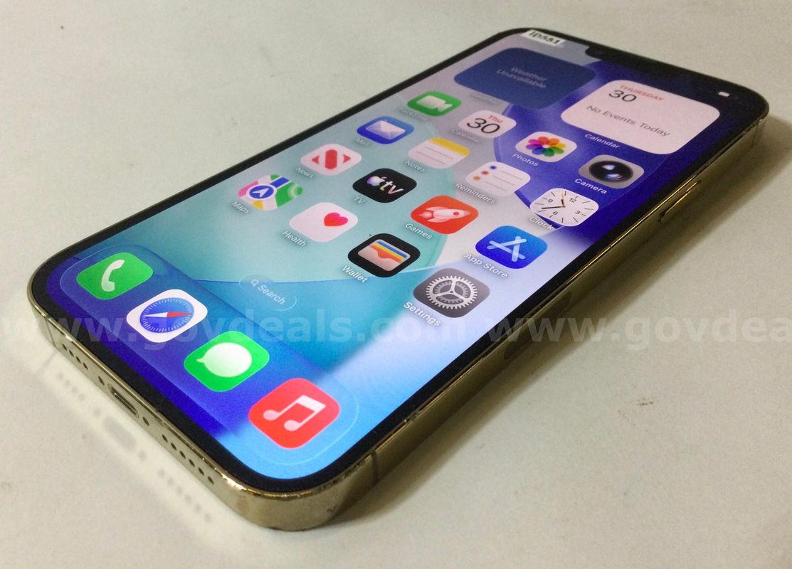 Apple iPhone 13 Pro Max 128GB – Gold – Clean IMEI – Unlocked (NSR) – Grade C – Reset & Activated – Cracked Camera Glass