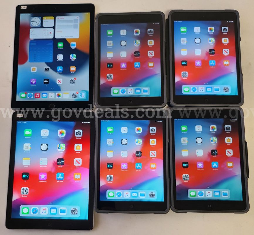 Lot of (6) Apple iPads – Air & Mini Models – Reset & Activated (RA) – Grade B/C – Ready for Use