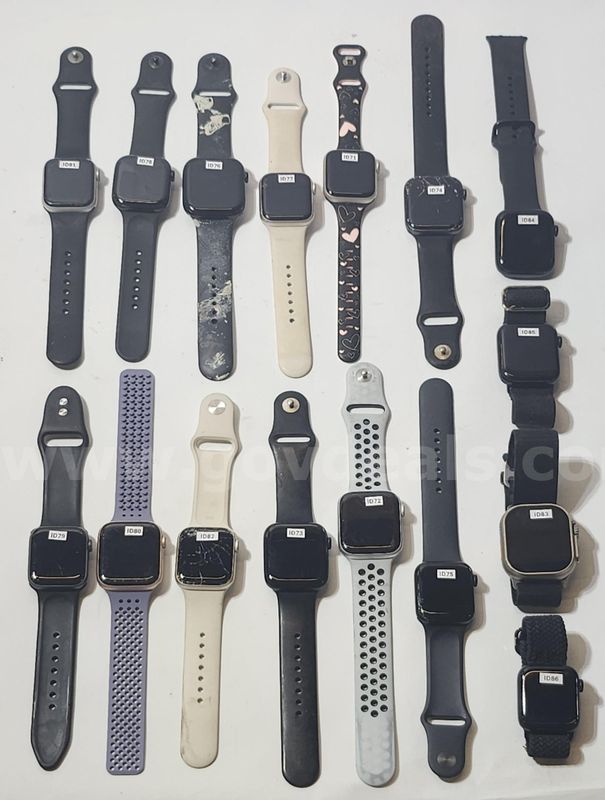 Lot of (16) Apple Watches – Series 11, Series 10, Series 9, Ultra, Series 6, Series 5 & SE