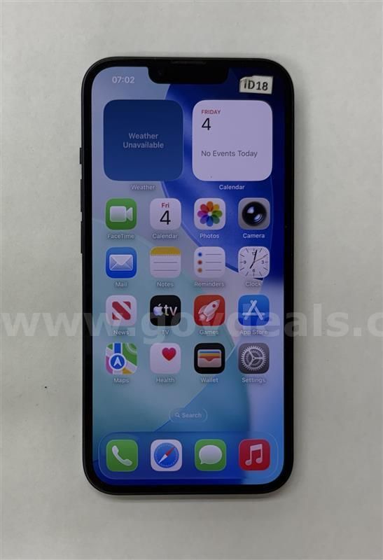 Apple iPhone 13 Midnight 128GB – Reset and Activated – Grade B – 90% Battery