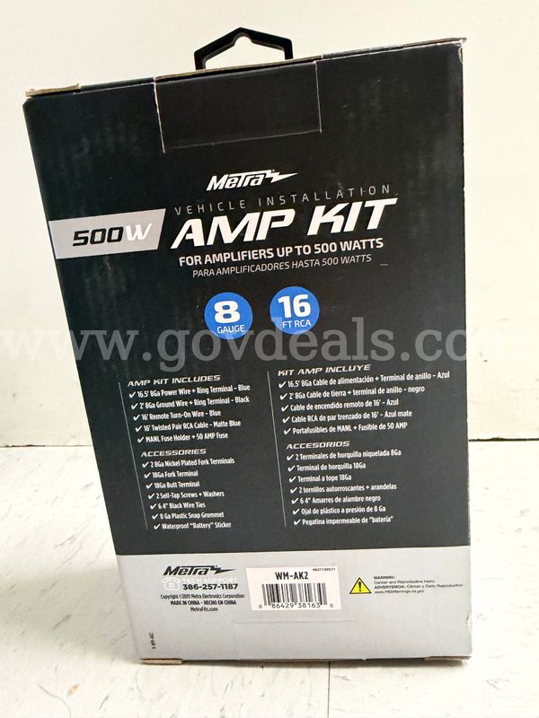 Metra WM-AK2 is a 500-watt universal car amplifier installation kit