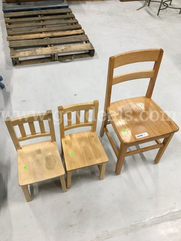 2x Wooden Toddler/Children - 1x Older Child Wooden Chair
