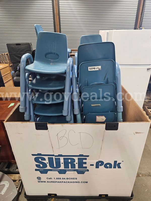 Qty 40 Kids Blue Chairs Stackable
