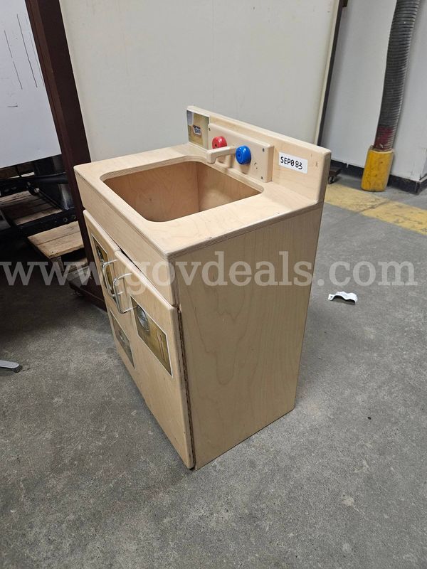 Kids wooden children's play kitchen sink unit