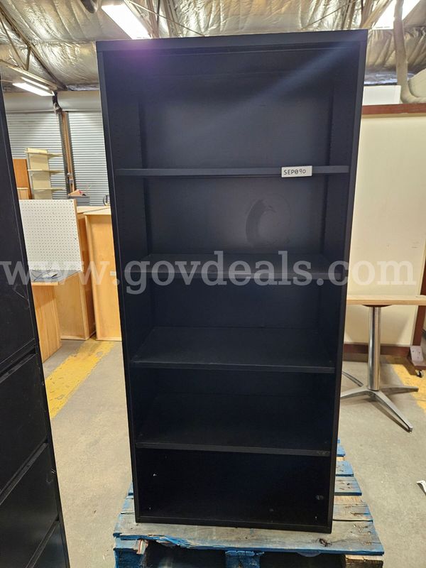1 black metal office bookcase