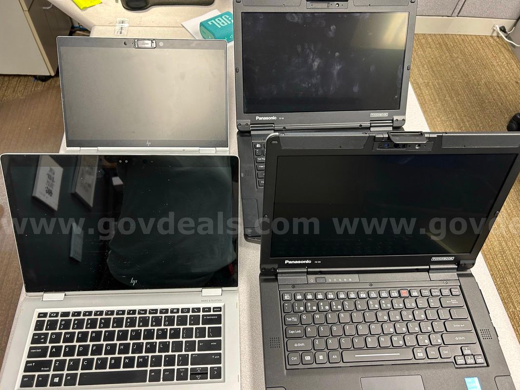 2x HP laptops, 2x Panasonic laptops