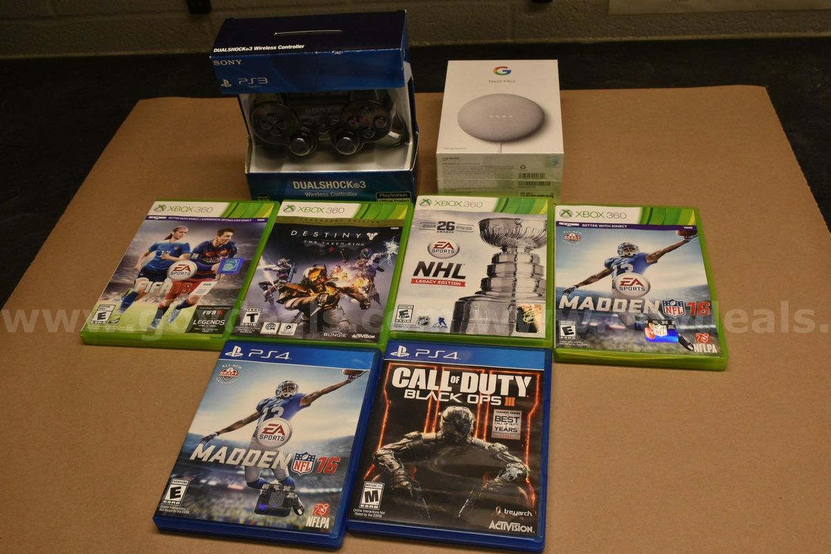 Google Nest, PS4 Controller, and games