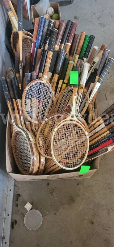 Lot of Wood Tennis Rackets