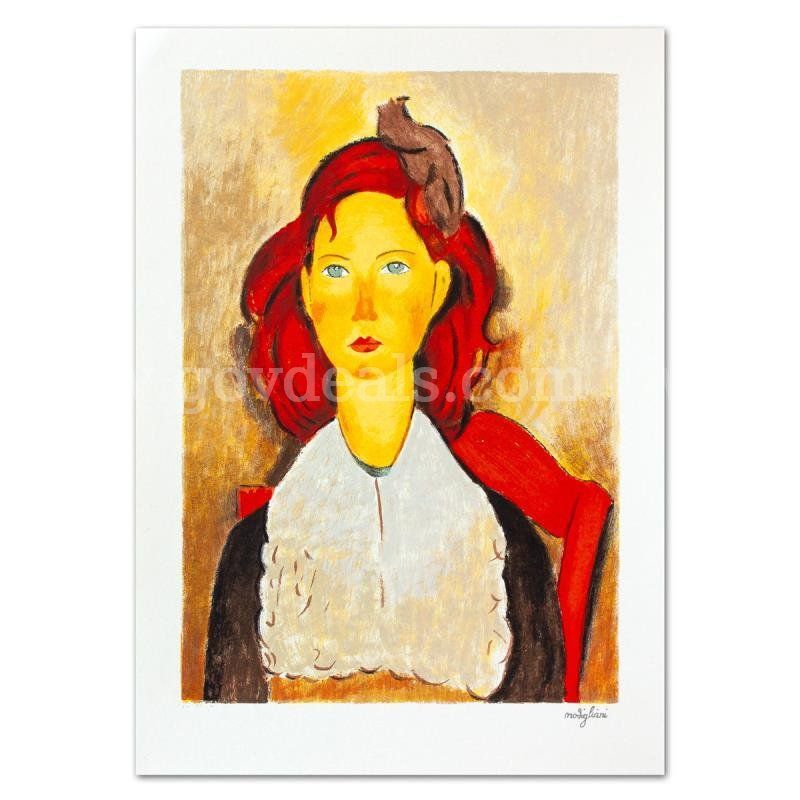 Amedeo Modigliani (1884-1920), "Busto Di Regazza Seduta" Limited Edition Fine Art