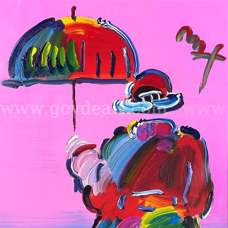 Peter Max, "Umbrella Man" Original Fine Art