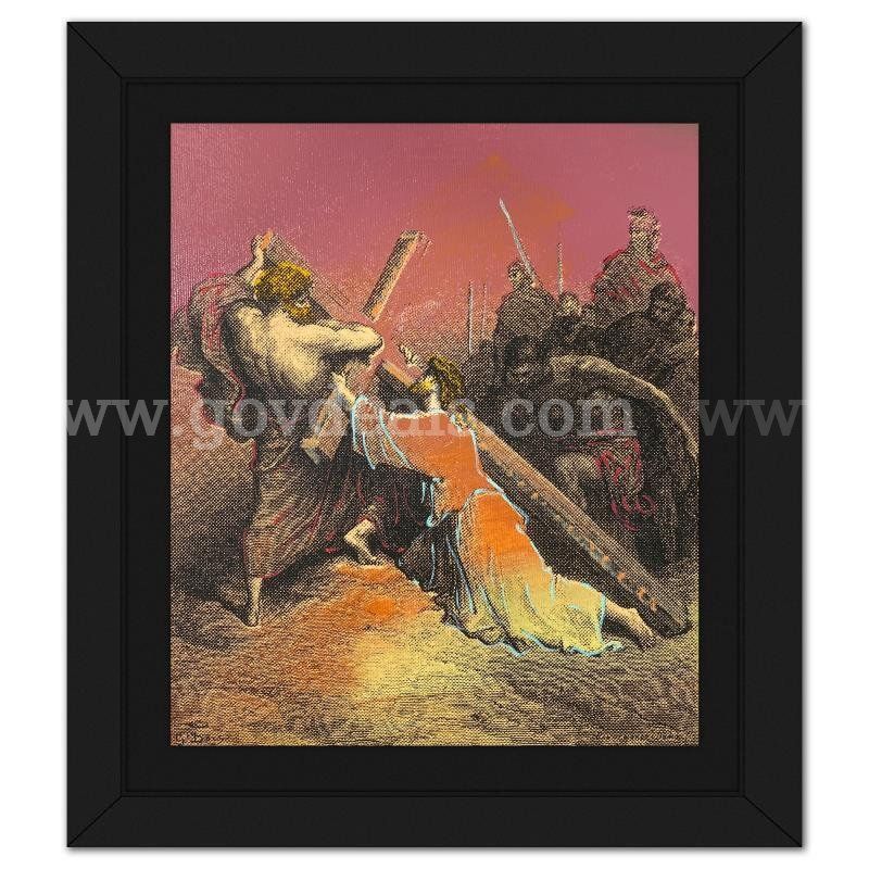 Steve Kaufman (1960-2010), "Simon Helping Jesus" Limited Edition Fine Art