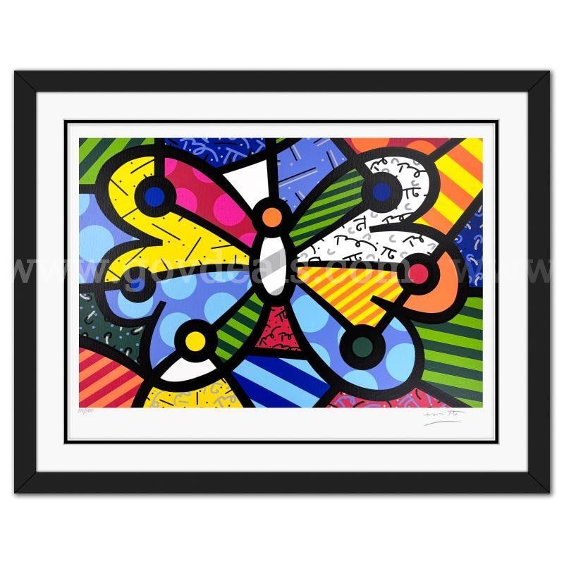 Britto, "Butterfly" Limited Edition Fine Art