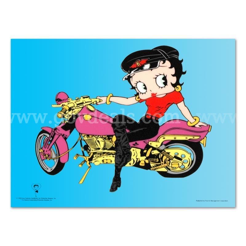 Betty Boop, "Betty Boop on Motorcycle" Limited Edition Fine Art