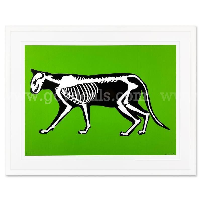 Hijack, "Skeleton Cat (Green)" Limited Edition Fine Art