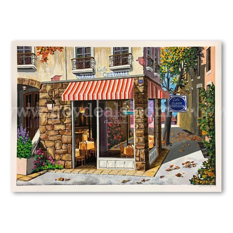 Arkady Ostritsky, "Cafe Claude Chevalier" Limited Edition Fine Art