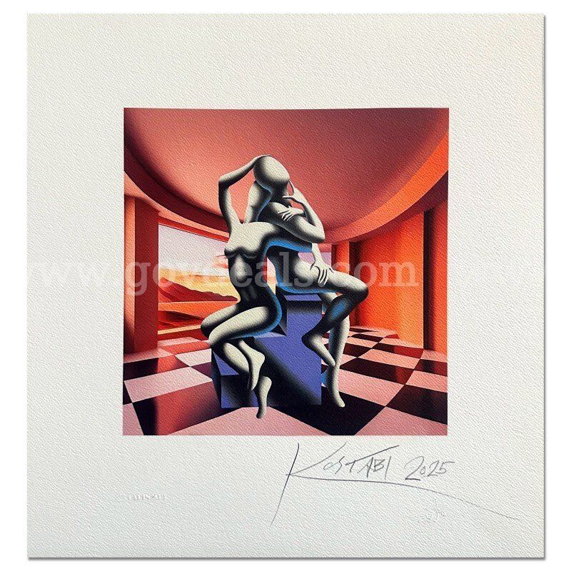 Mark Kostabi, "Timeless Embrace" Limited Edition Fine Art