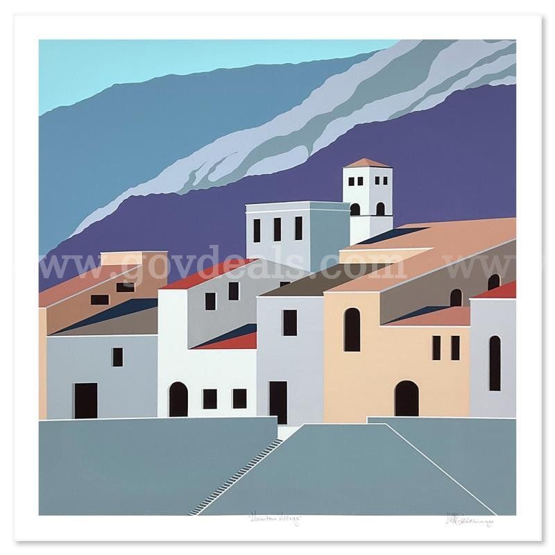William Schlesinger (1915-2011), "Mountain Village" Limited Edition Fine Art