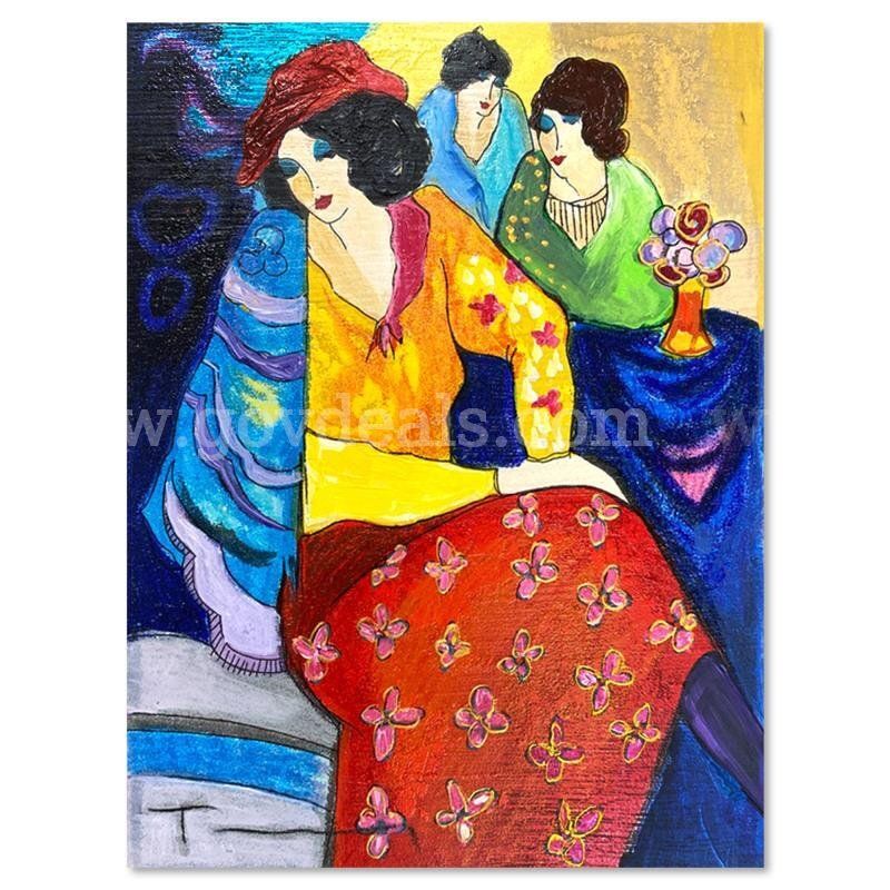 Itzchak Tarkay (1935-2012), "Blue Mood" Original Fine Art