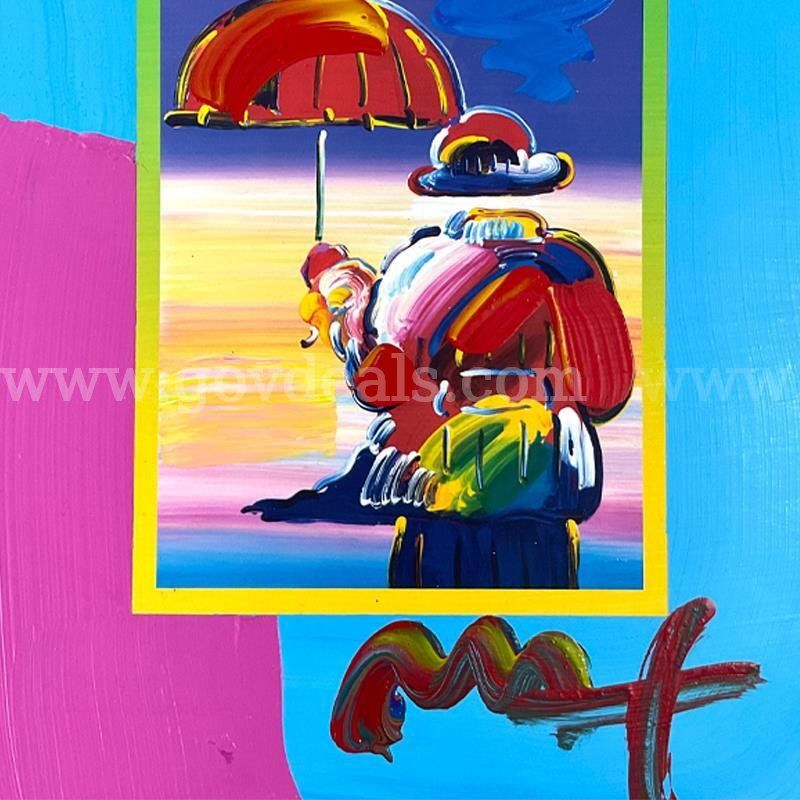 Peter Max, "Umbrella Man on Blends" Original Fine Art