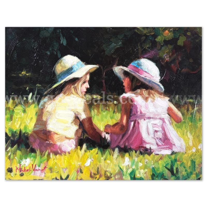 Michael Vincent, "Sisters in the Garden" Limited Edition Fine Art