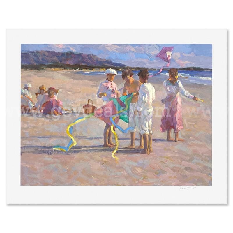 Don Hatfield, "Flying Kites" Limited Edition Fine Art