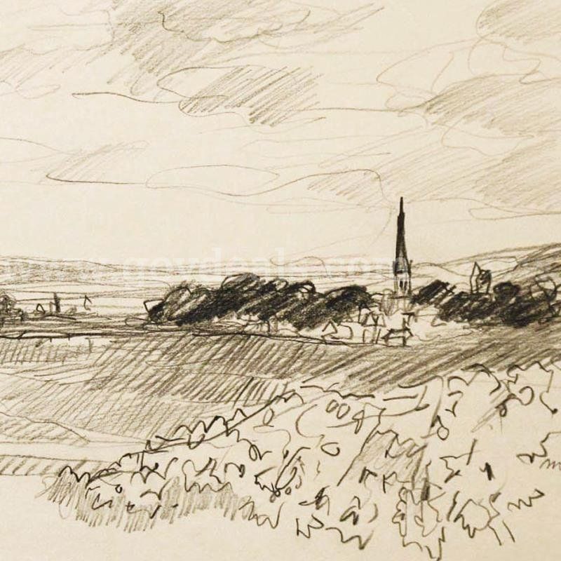 Wayne Ensrud, "Village of Puligny-Montrachet, Burgundy" Original Fine Art