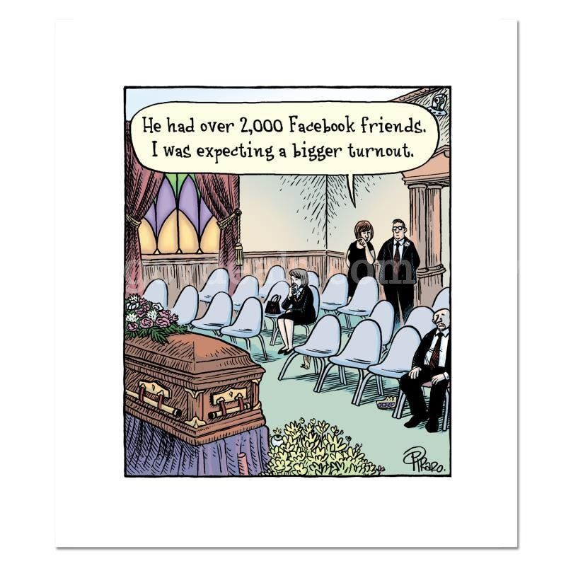 Bizarro, "Facebook Funeral" Limited Edition Fine Art