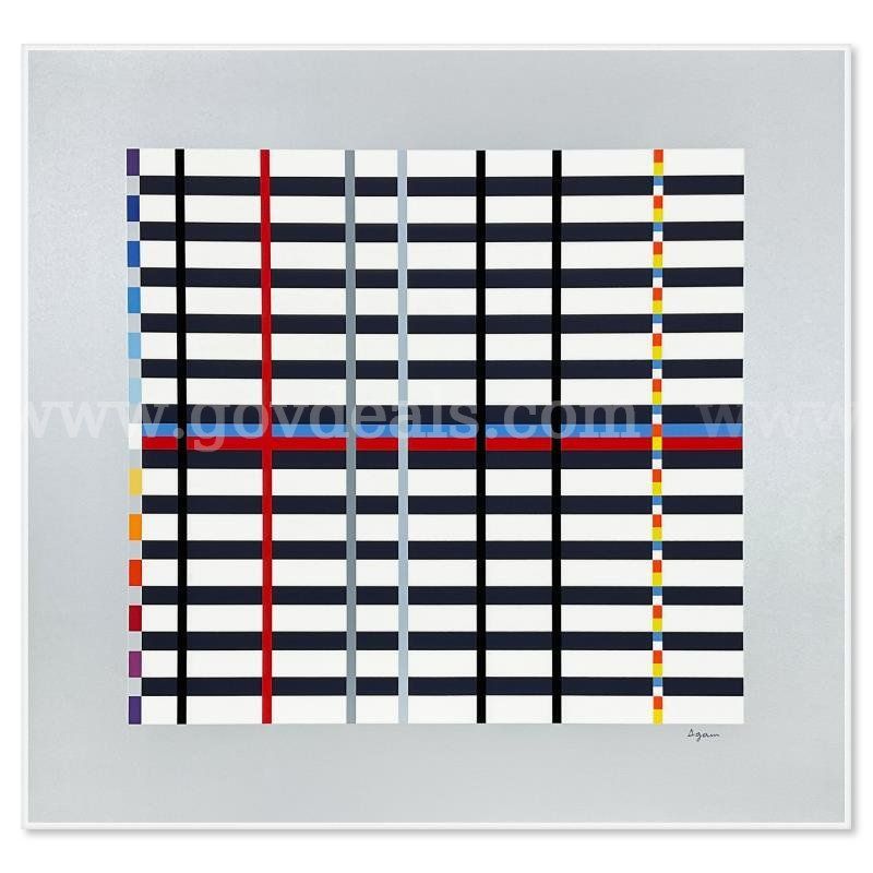 Yaacov Agam, "Hommage du Mondrian (Silver)" Limited Edition Fine Art
