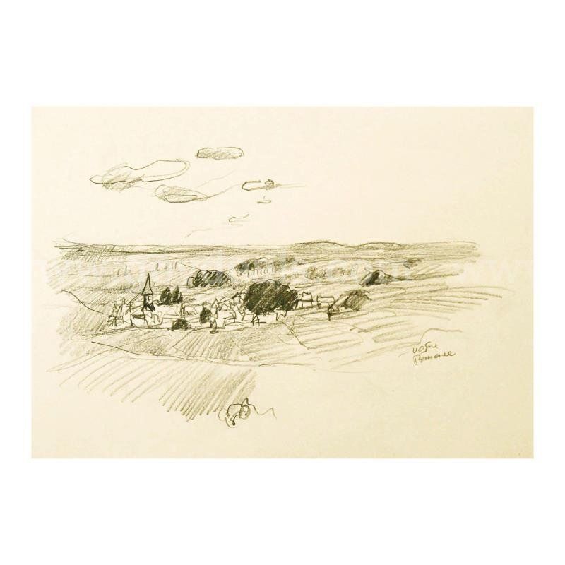 Wayne Ensrud, "Burgundian Village of Vosne-Romanee, Burgundy" Original/ Unique Art Fine Art