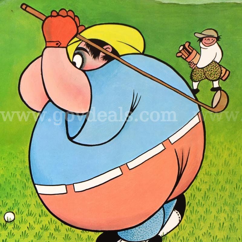 Xavier Cugat (1900-1990), "Fat Golfer" Limited Edition Fine Art