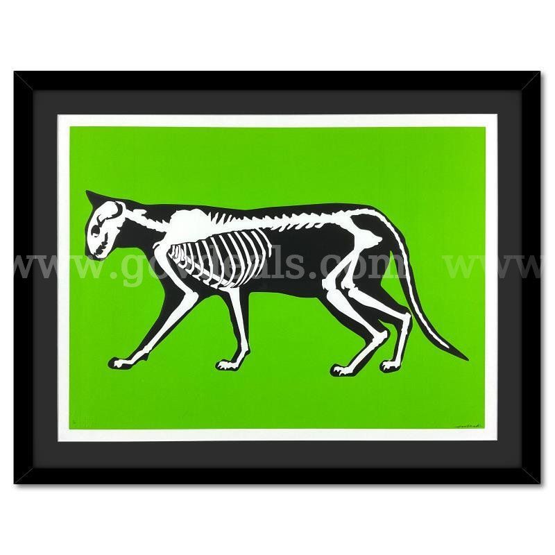 Hijack, "Skeleton Cat (Green)" Limited Edition Fine Art