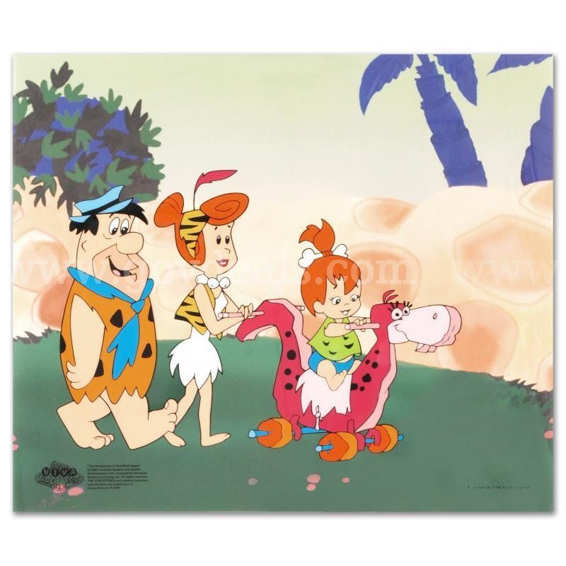The Flintstones, "Strolling with Pebbles" Limited Edition Fine Art