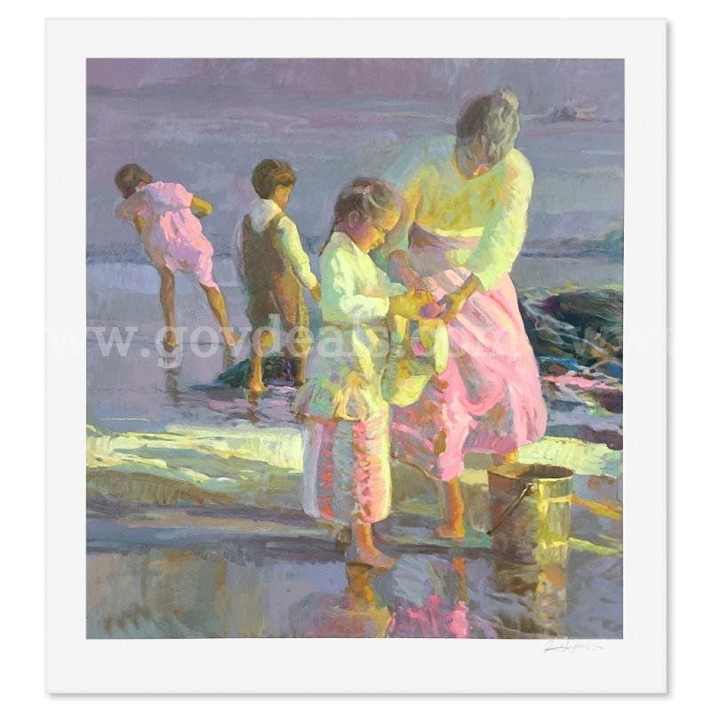Don Hatfield, "Playing at the Shore" Limited Edition Fine Art